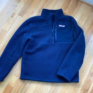 Vineyard Vines Small Blue Sherpa Quarter Zip Fleece